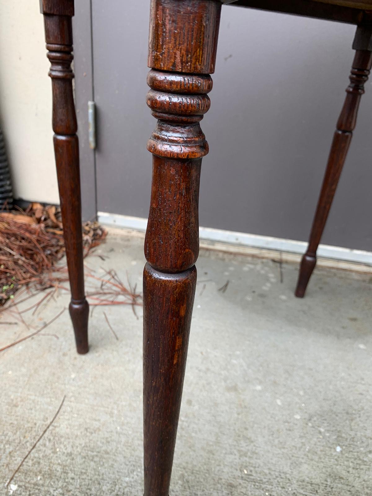 19th Century English Regency Oak Table with One Drawer 9