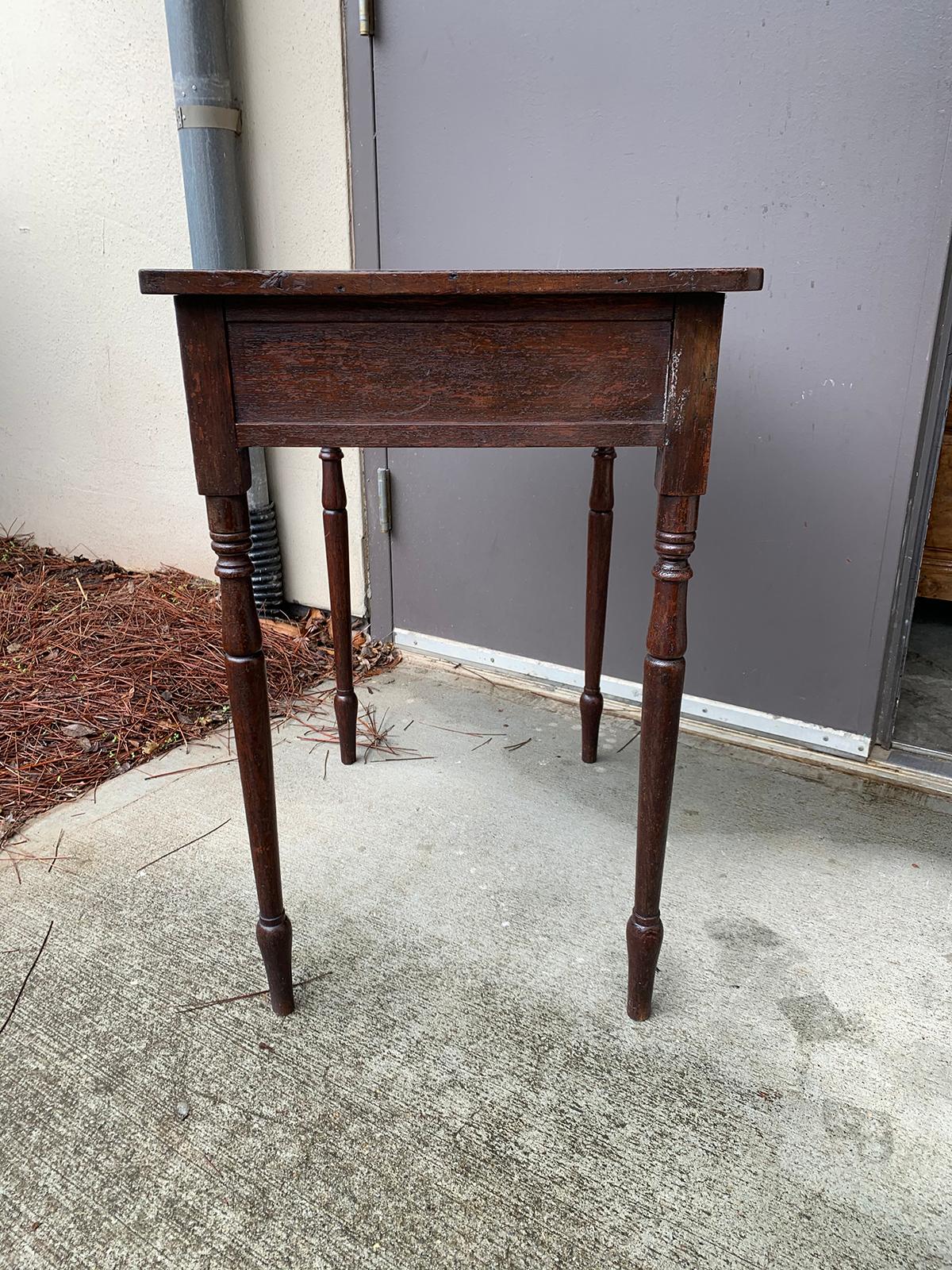 19th Century English Regency Oak Table with One Drawer 5