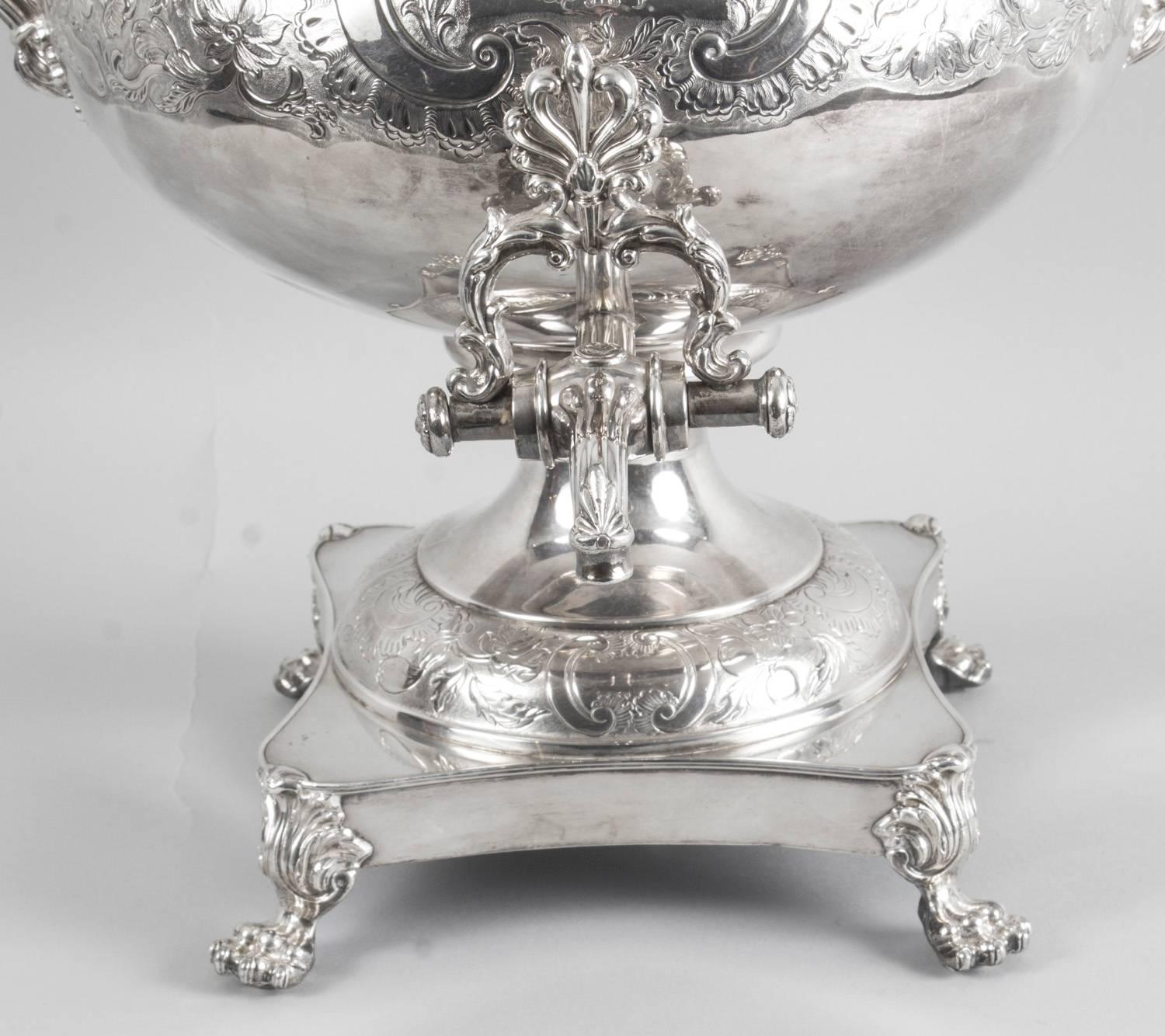 Mid-19th Century 19th Century English Regency Old Sheffield Silver Plate Samovar