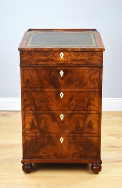 19th Century English Regency Period Flame Mahogany Davenport Desk by Wilkinson