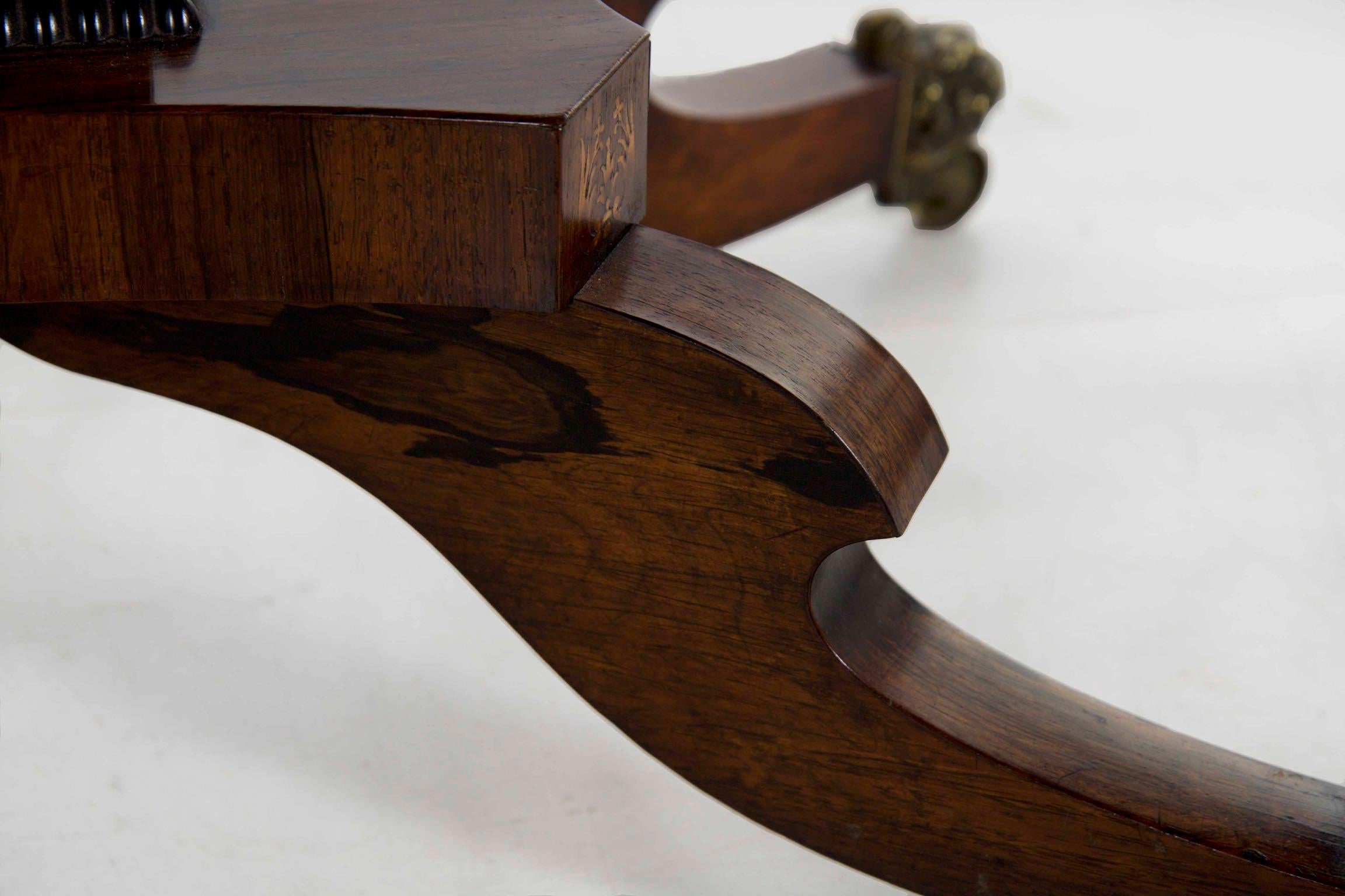 19th Century English Regency Period Inlaid Rosewood Antique Sofa Table 7