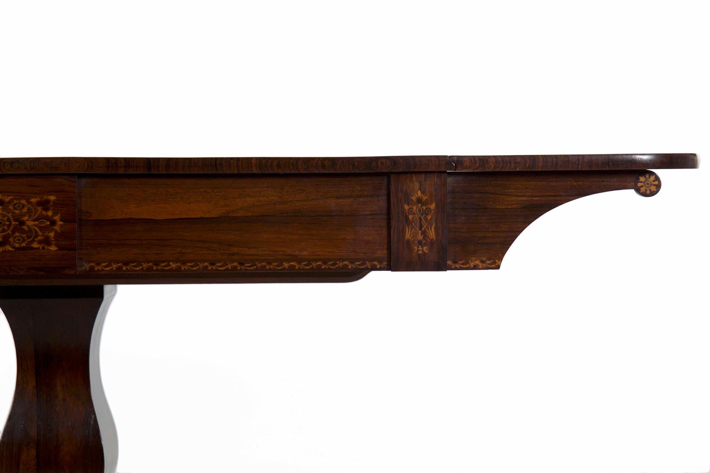 19th Century English Regency Period Inlaid Rosewood Antique Sofa Table 11