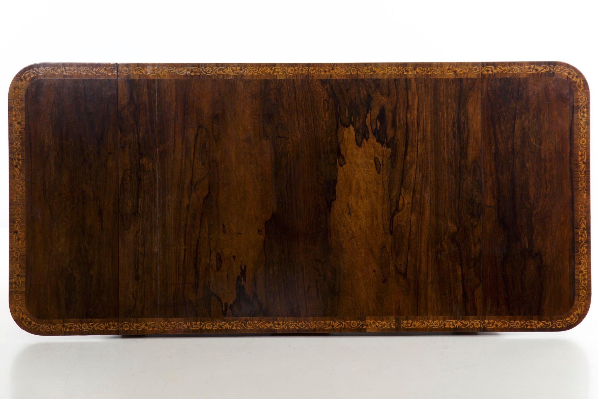 19th Century English Regency Period Inlaid Rosewood Antique Sofa Table 16