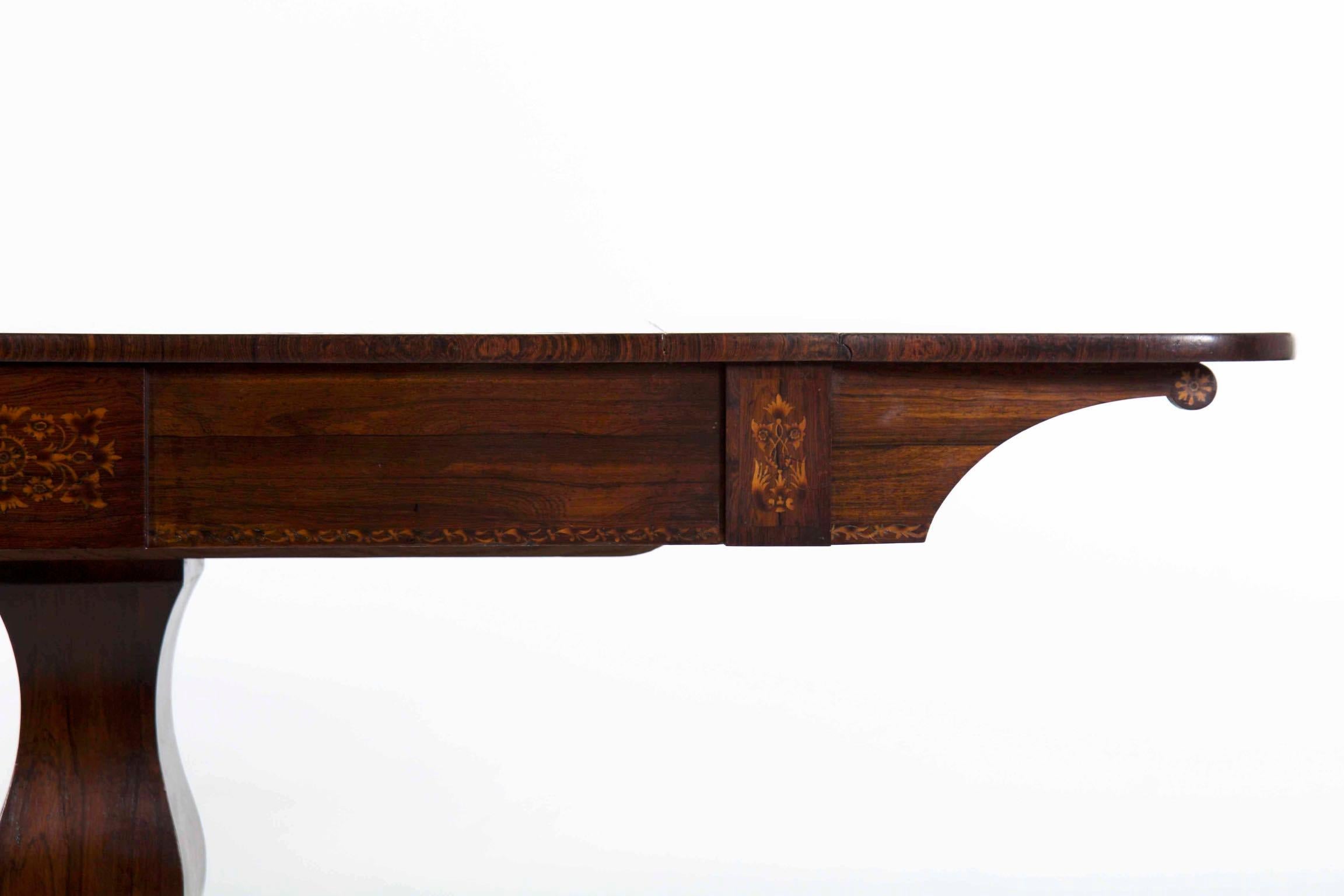 19th Century English Regency Period Inlaid Rosewood Antique Sofa Table 2