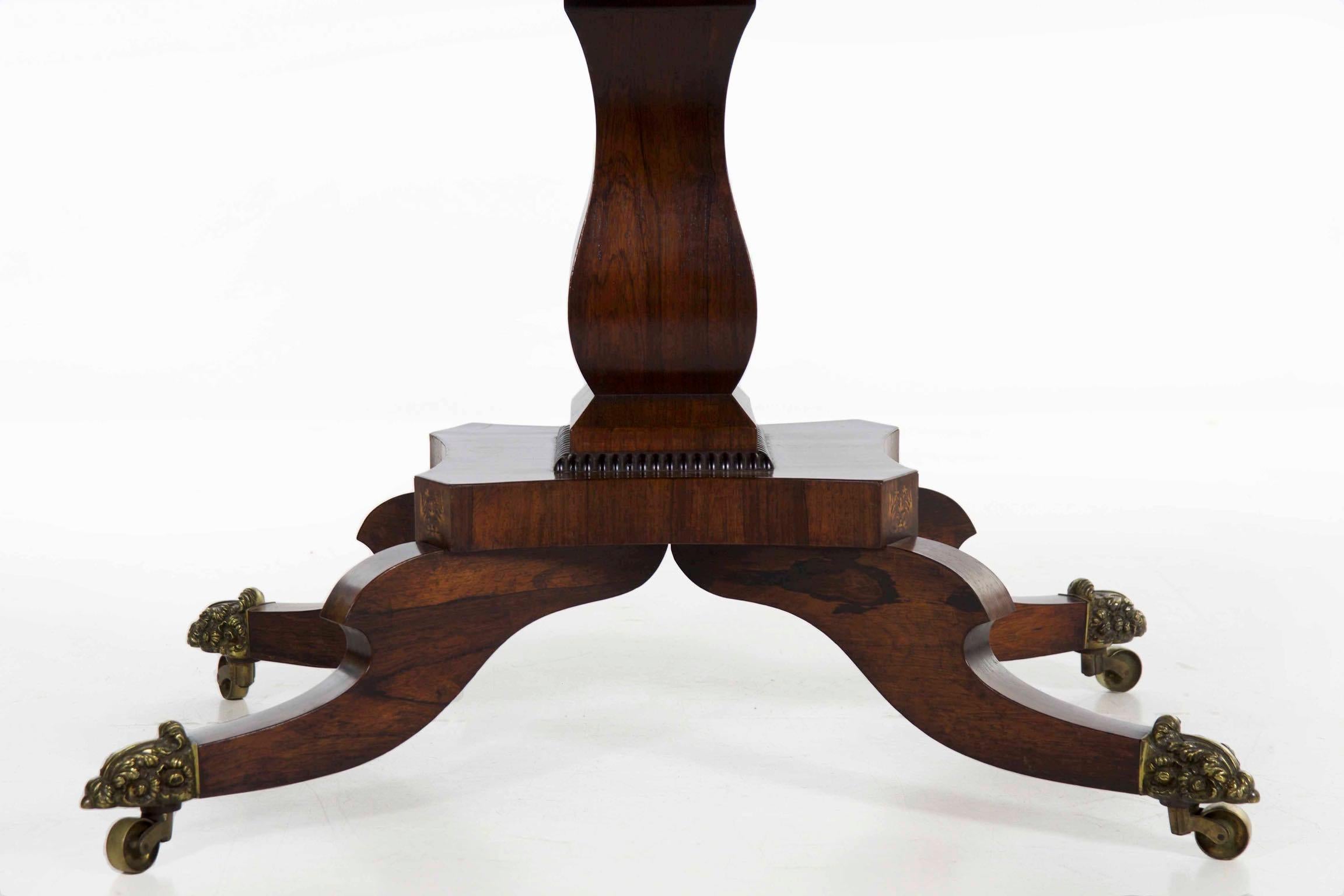 19th Century English Regency Period Inlaid Rosewood Antique Sofa Table 4