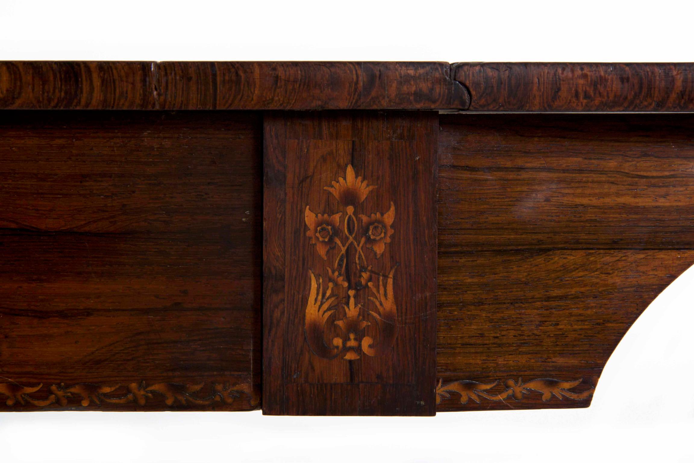 19th Century English Regency Period Inlaid Rosewood Antique Sofa Table 5