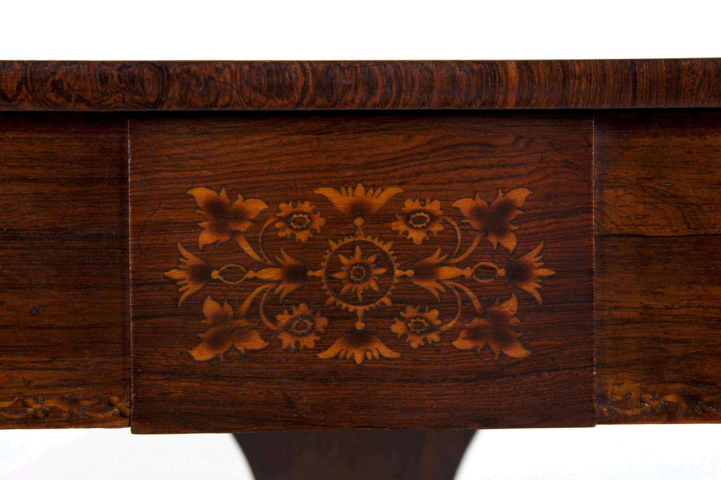 19th Century English Regency Period Inlaid Rosewood Antique Sofa Table 6