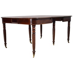 19th Century English Regency Period Mahogany Accordion Dining Table