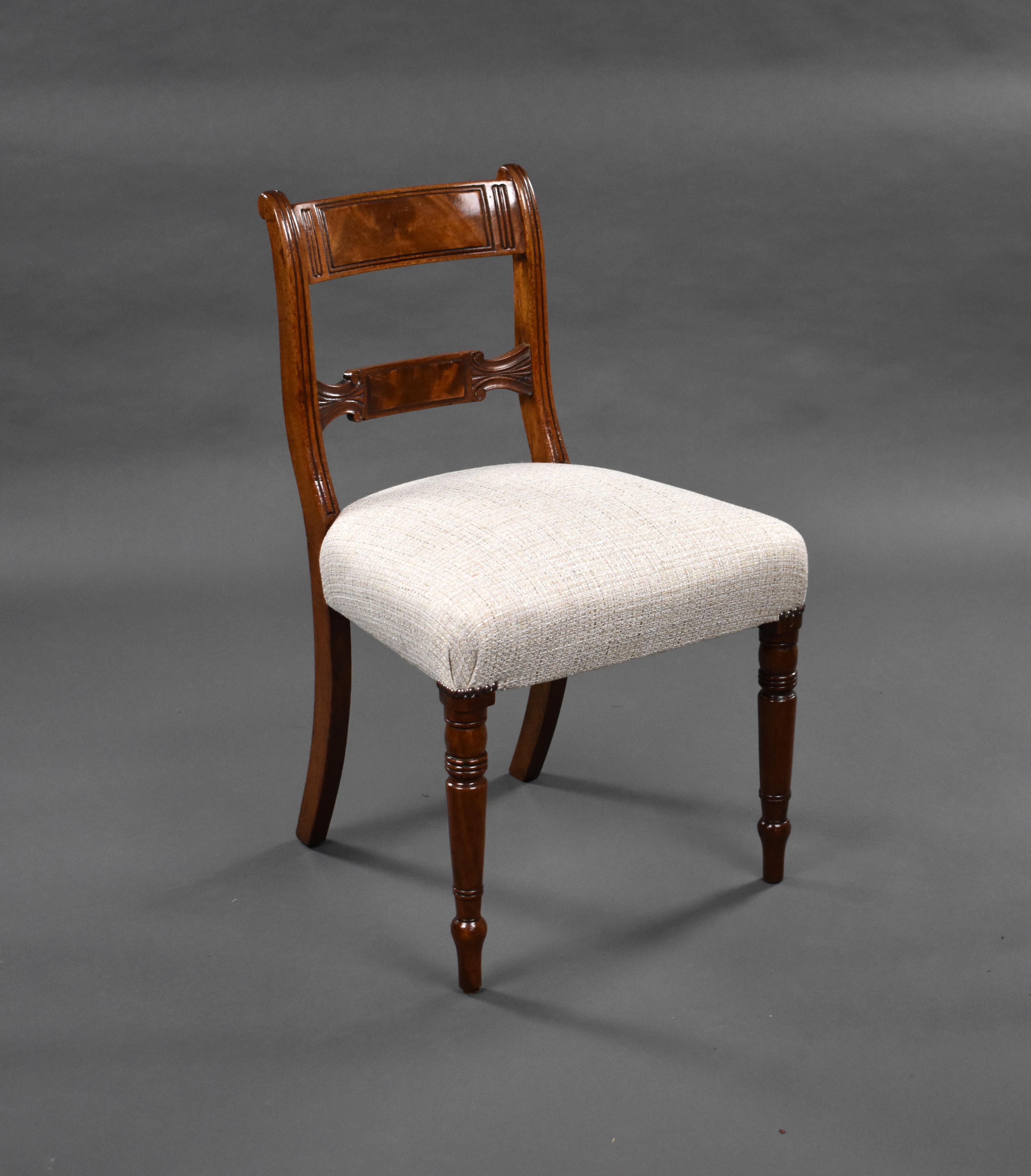 19th Century English Regency Period Mahogany Dining Chairs In Good Condition In Chelmsford, Essex