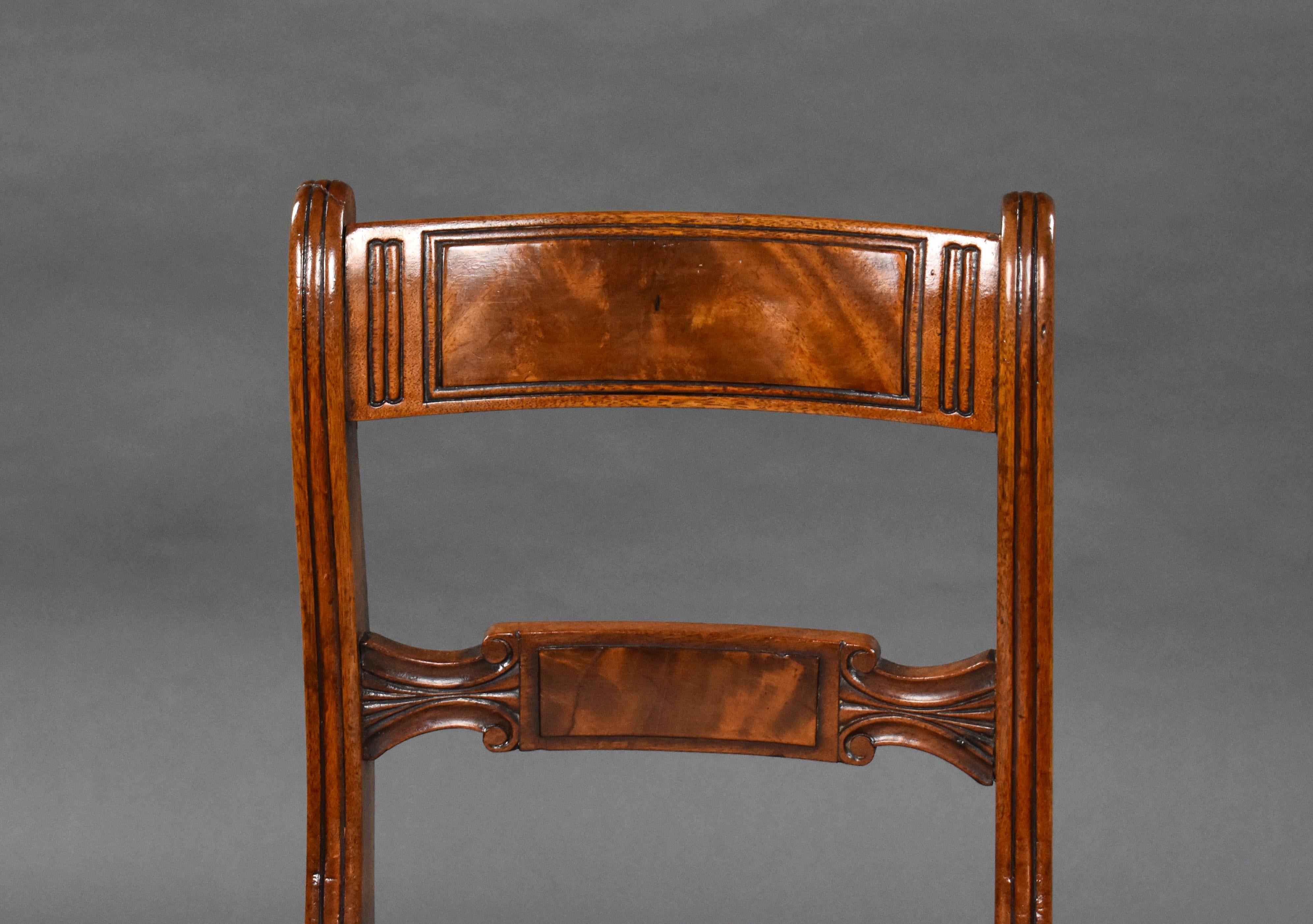 19th Century English Regency Period Mahogany Dining Chairs 5