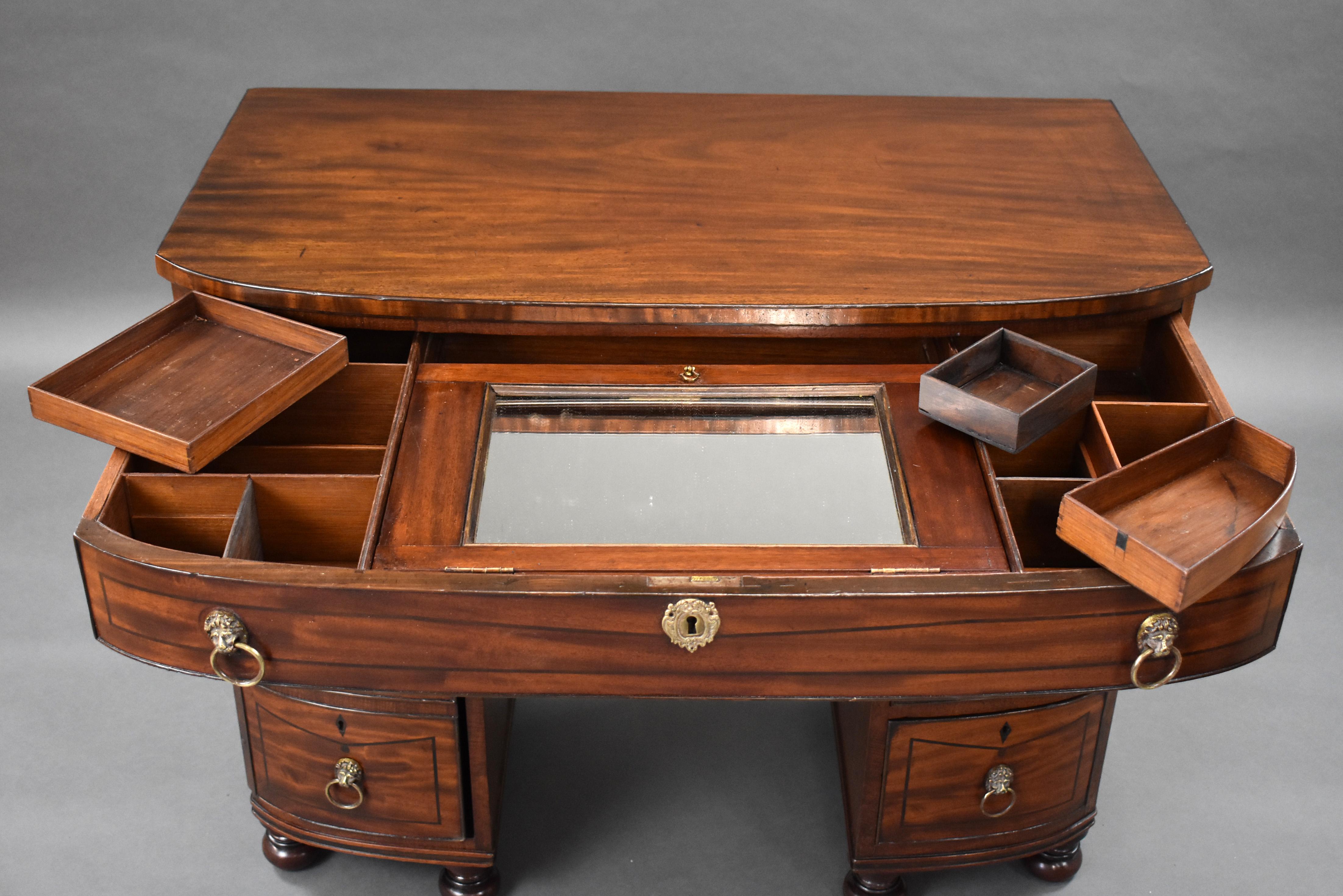 19th Century English Regency Period Mahogany Gentleman's Dressing Chest For Sale 9
