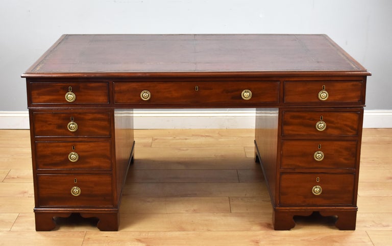 19th Century English Regency Period Mahogany Partners Desk at 1stDibs