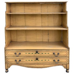 19th Century English Regency Period Yellow Bookcase, circa 1820s-1840s