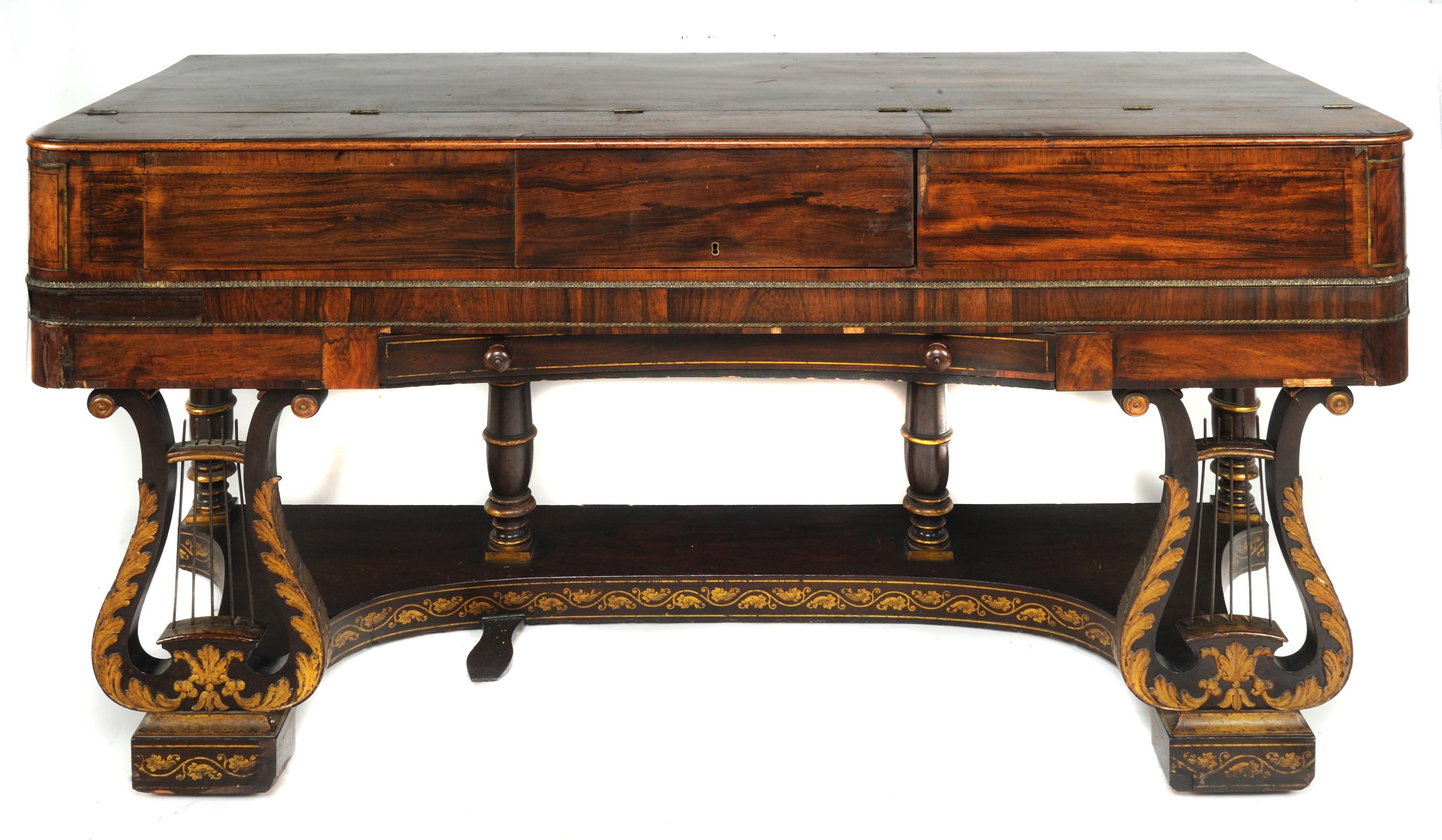 Regency Piano-Forte anglais de style Régence du 19e siècle
