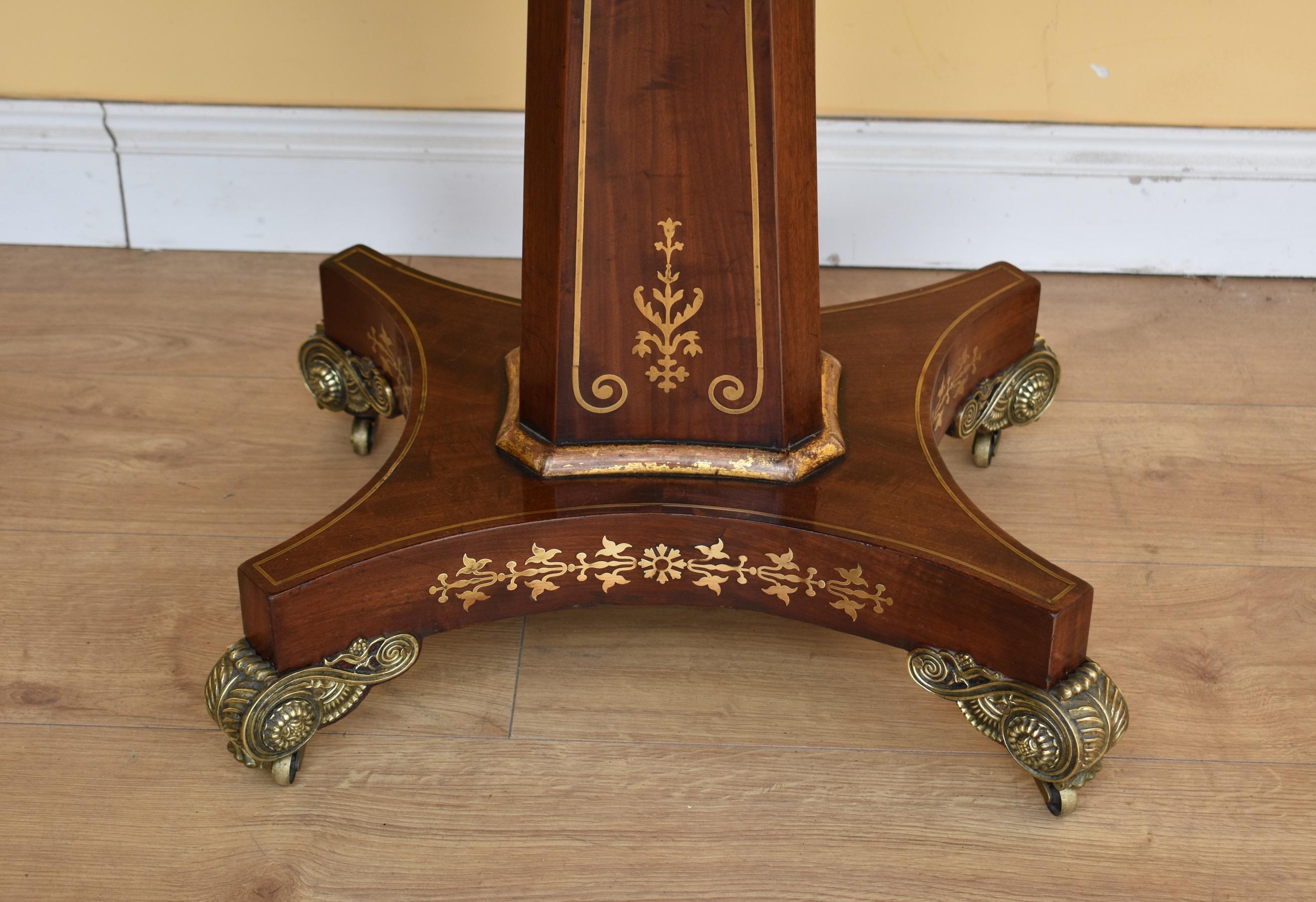 19th Century English Regency Rosewood and Brass Inlaid Card Table In Good Condition In Chelmsford, Essex