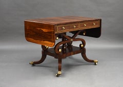 19th Century English Regency Rosewood Brass Inlaid Sofa Table