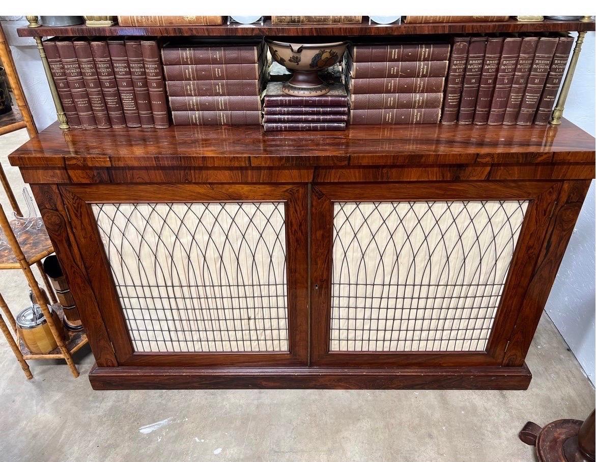 19th Century English Regency Rosewood & Brass Tiered Sideboard For Sale 9