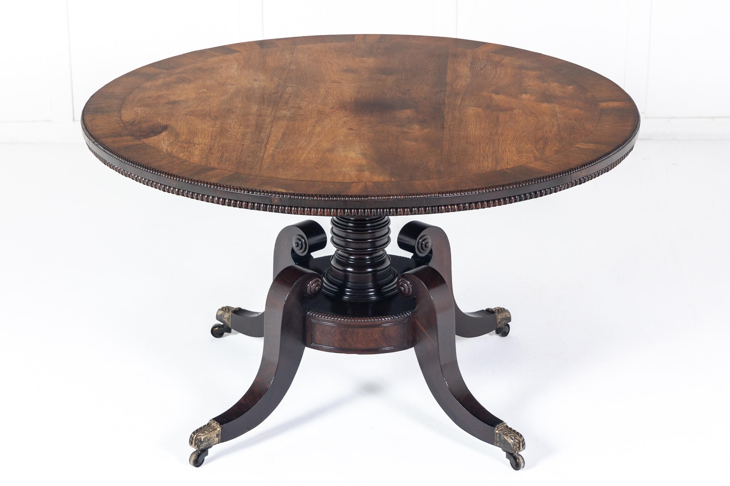 19th Century English Regency Rosewood Centre Table For Sale 1