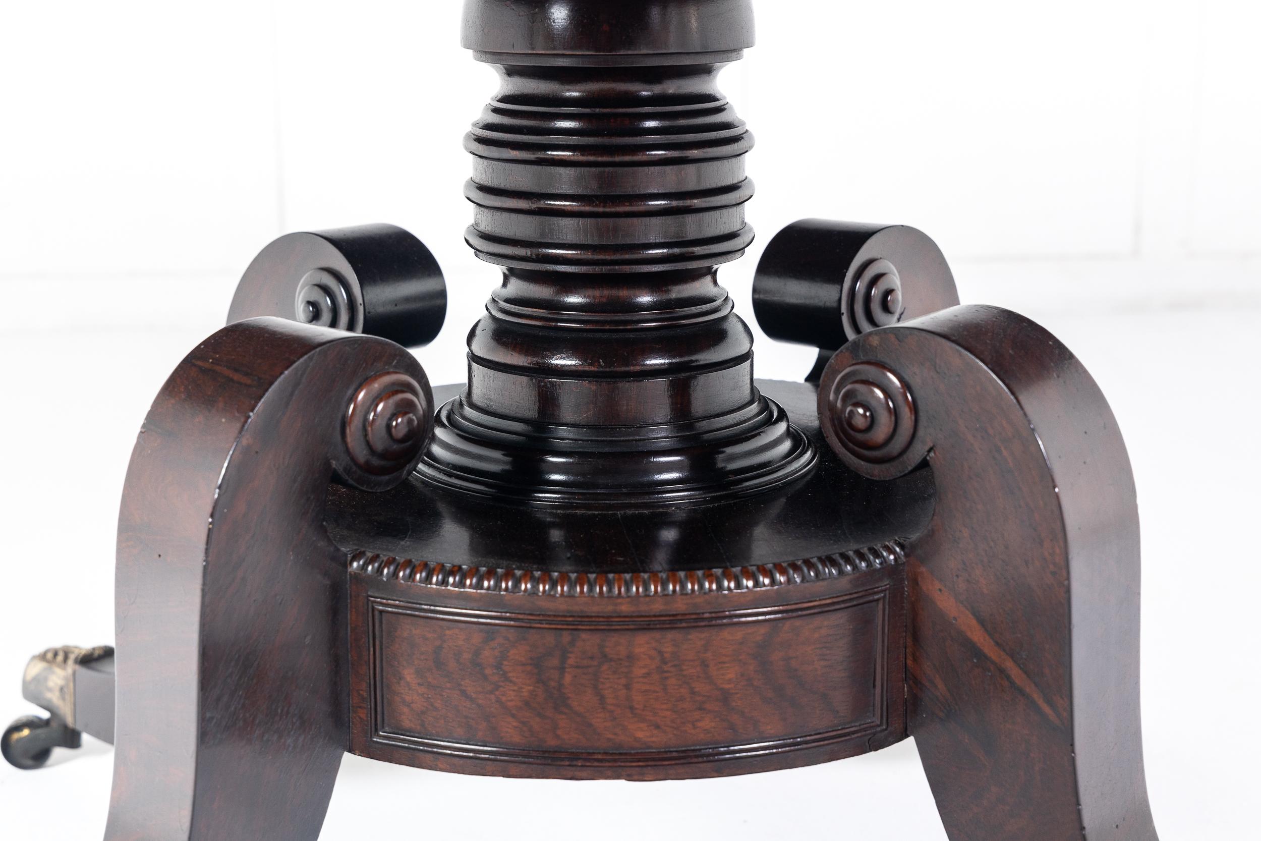 19th Century English Regency Rosewood Centre Table For Sale 3