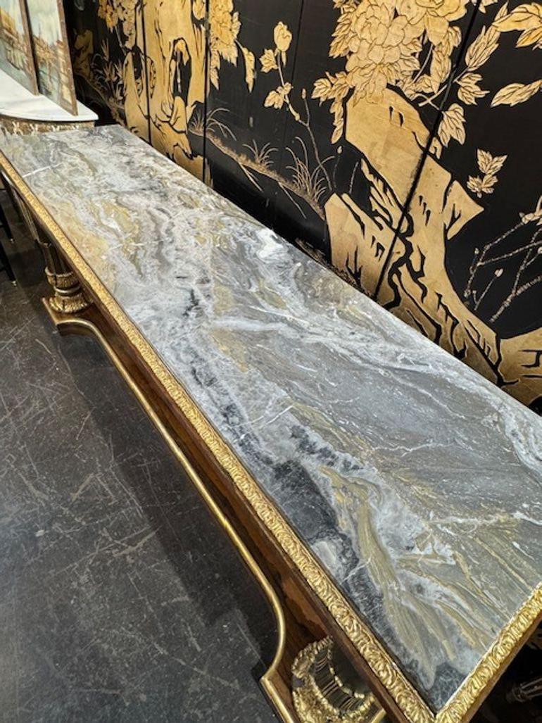 Marmo Console in palissandro Regency inglese del XIX secolo con piano in marmo in vendita