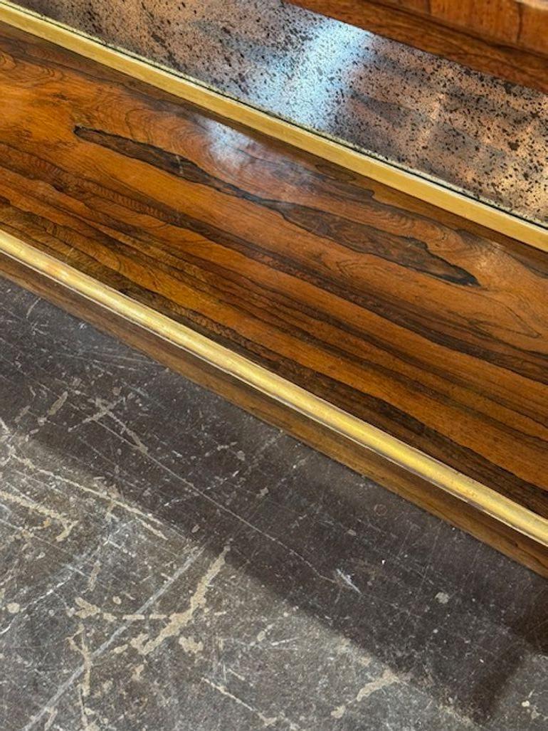 Console in palissandro Regency inglese del XIX secolo con piano in marmo in vendita 1
