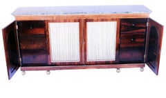 19th Century English Regency Rosewood Credenza Sideboard with Marble Top