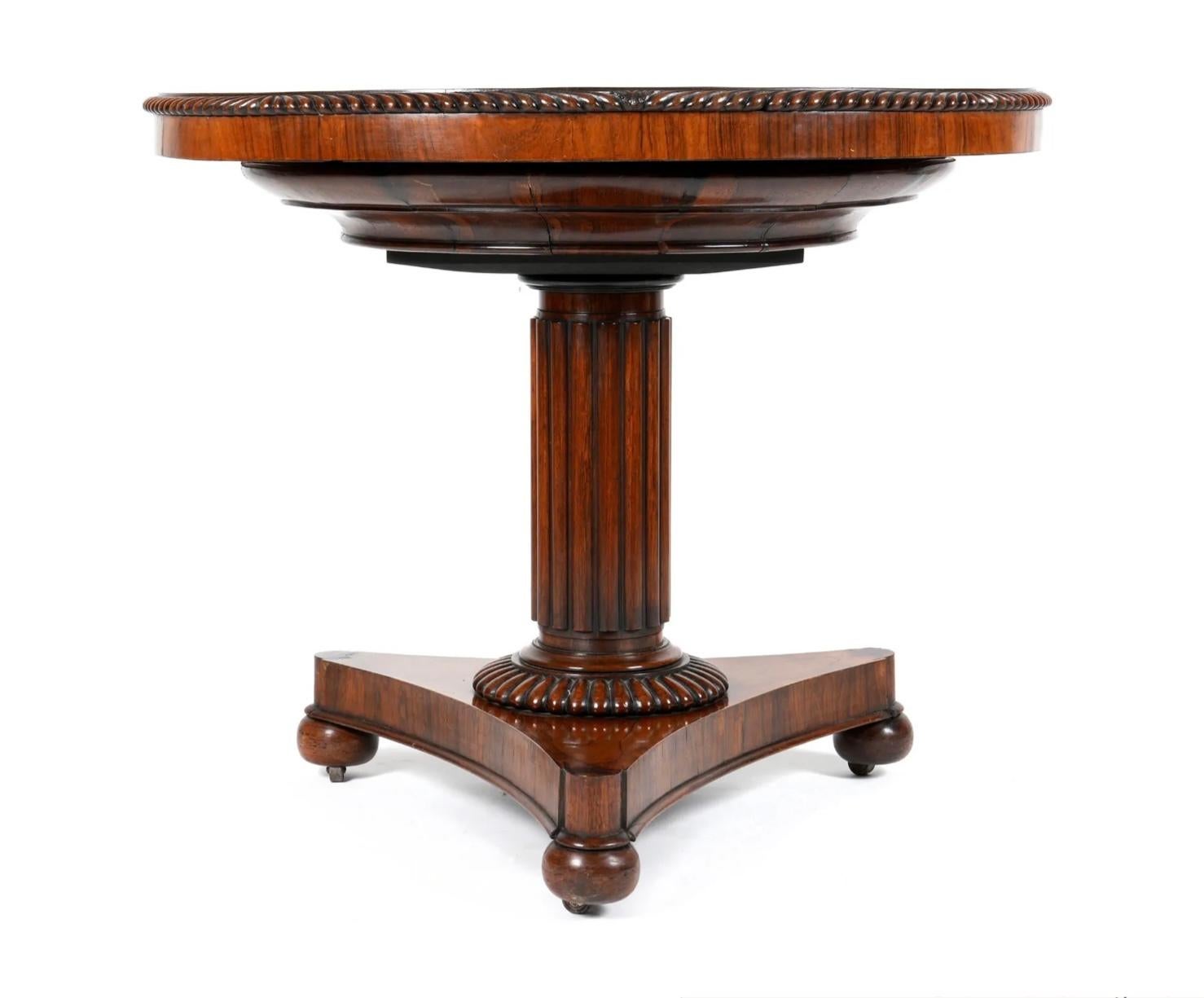 Spectacular 19th Century English Regency Rosewood Roulette Game Table 4