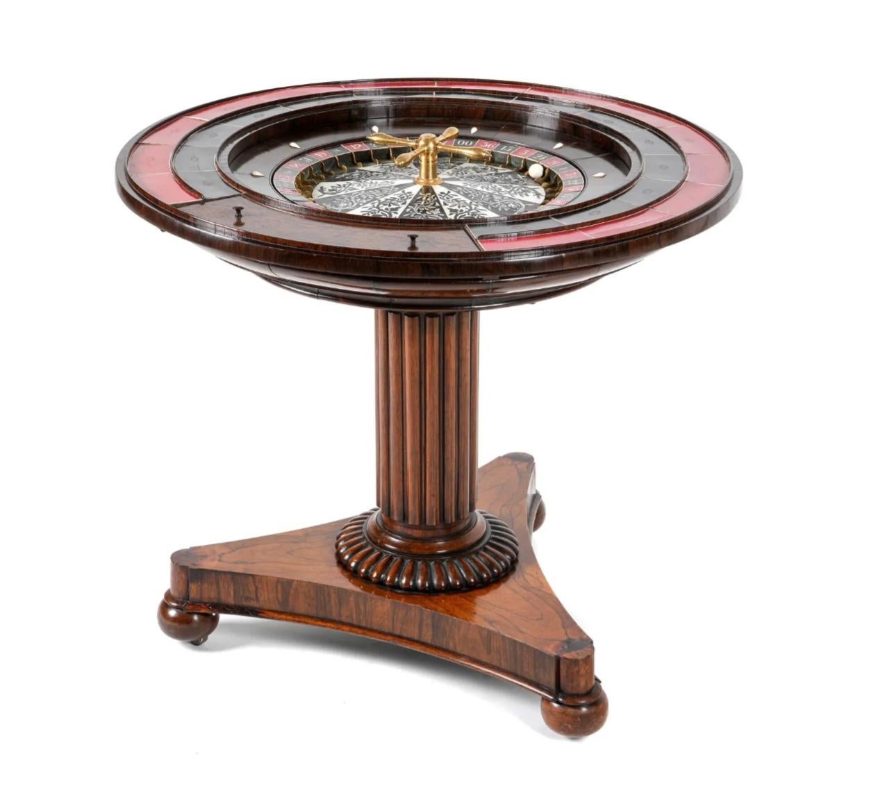 Spectacular 19th Century English Regency Rosewood Roulette Game Table 7