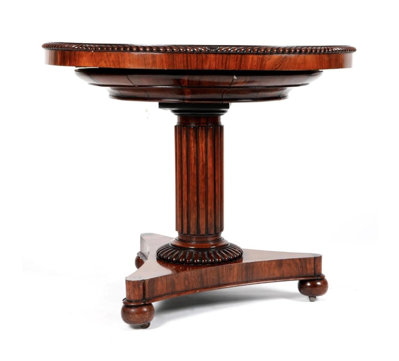 Spectacular 19th Century English Regency Rosewood Roulette Game Table In Good Condition In Bradenton, FL