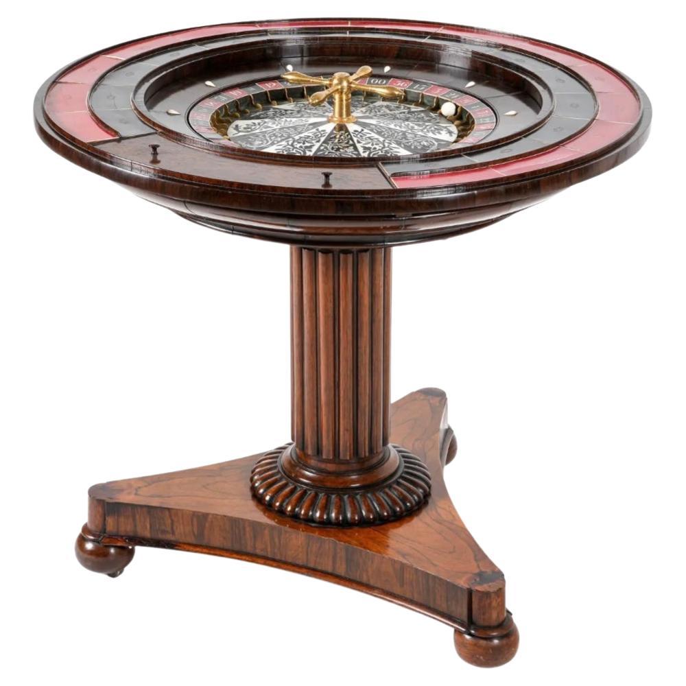 Spectacular 19th Century English Regency Rosewood Roulette Game Table