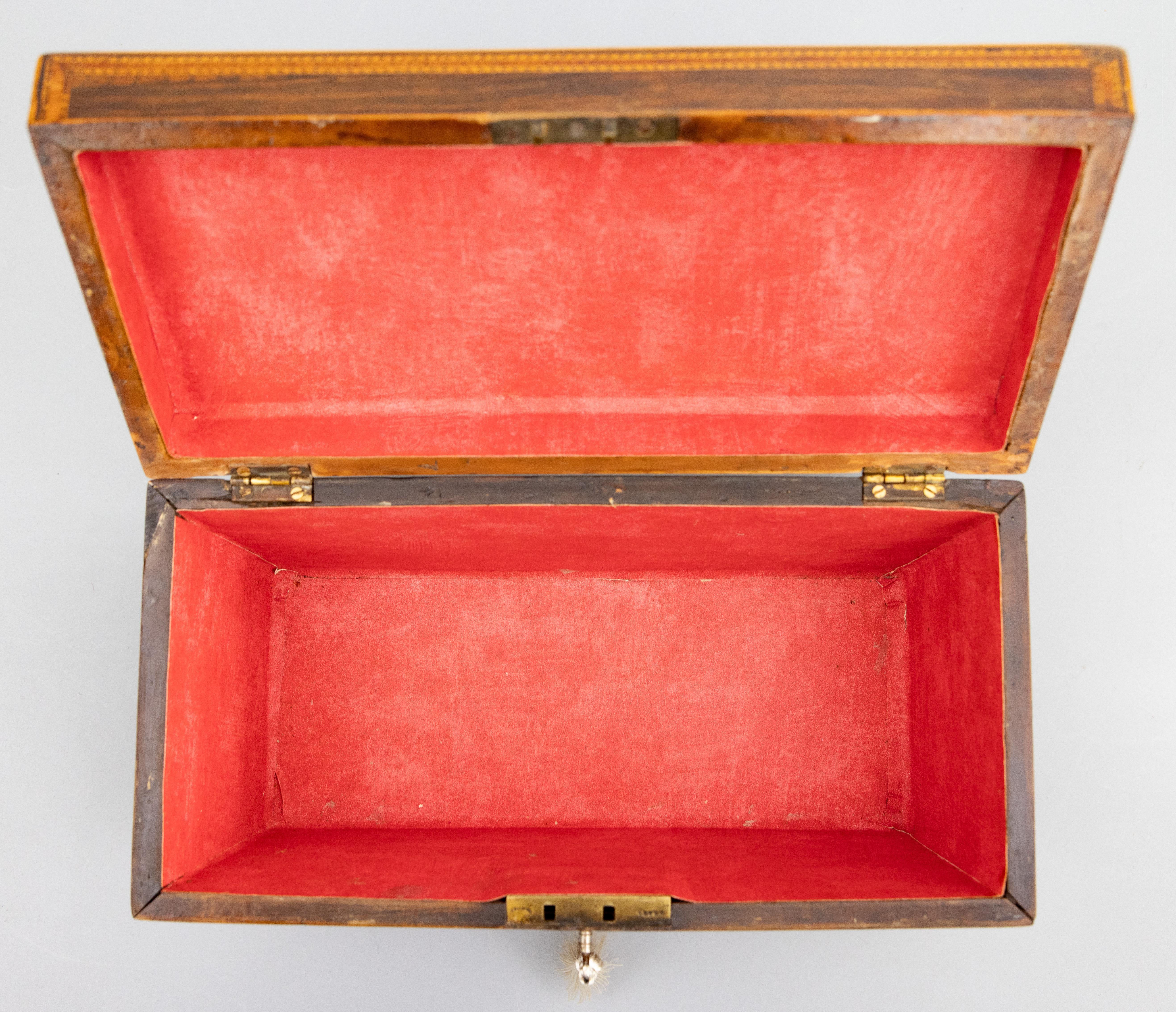 19th Century English Regency Rosewood Sarcophagus Casket Jewelry Box, Lock & Key For Sale 2