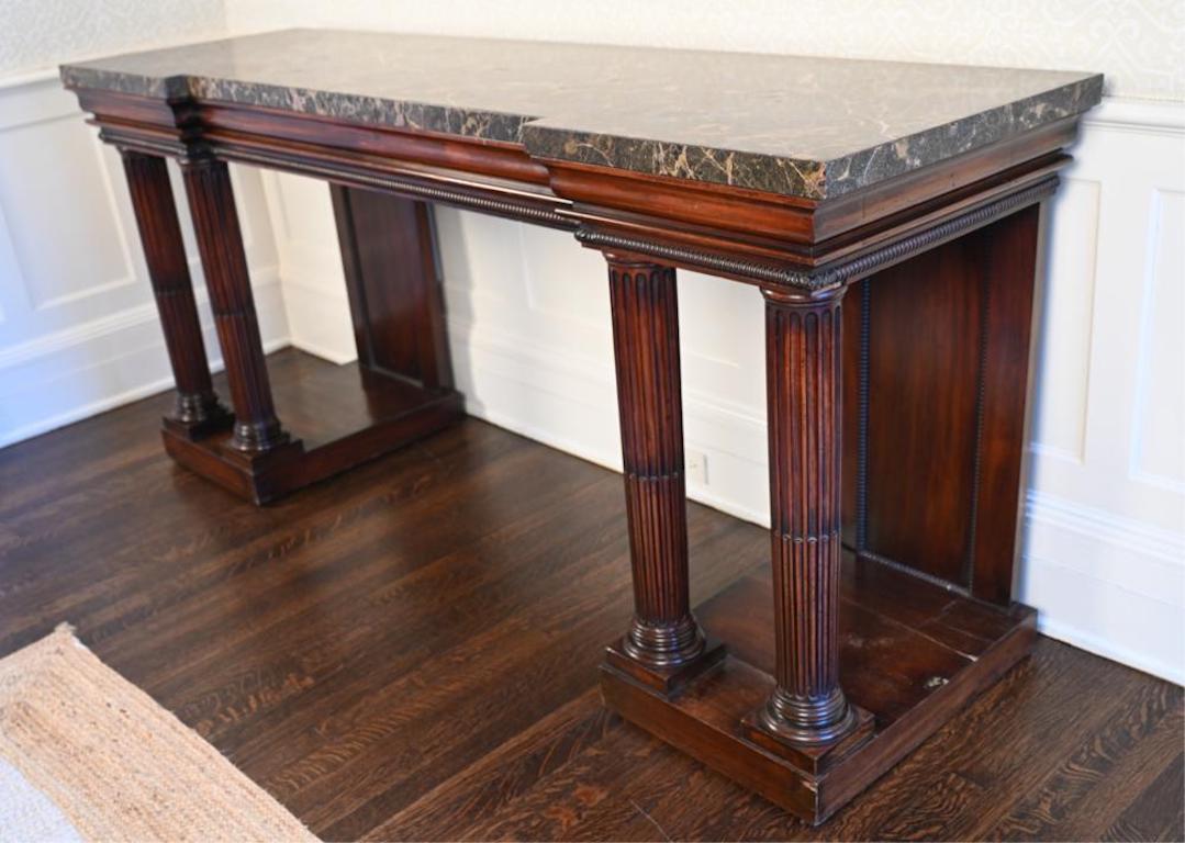 Marble 19th Century English Regency Rosewood Serving Table Console For Sale