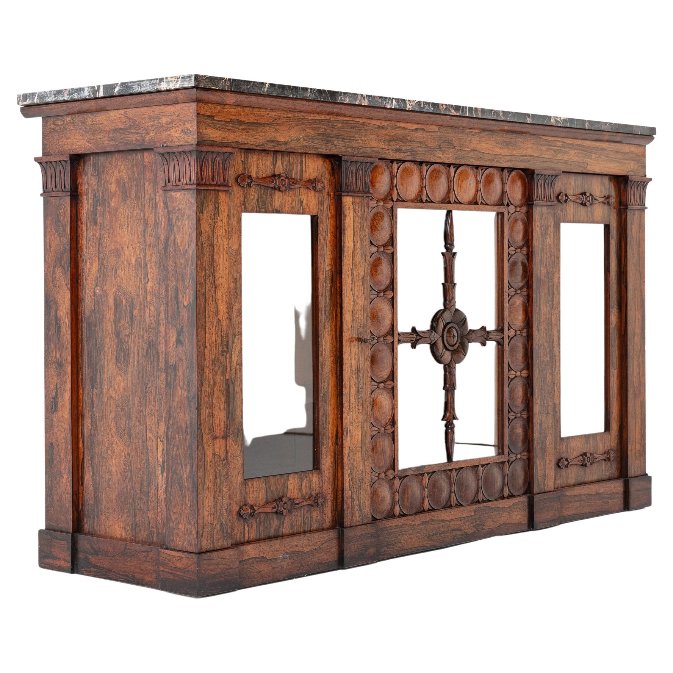 19th Century English Regency Rosewood Side Cabinet