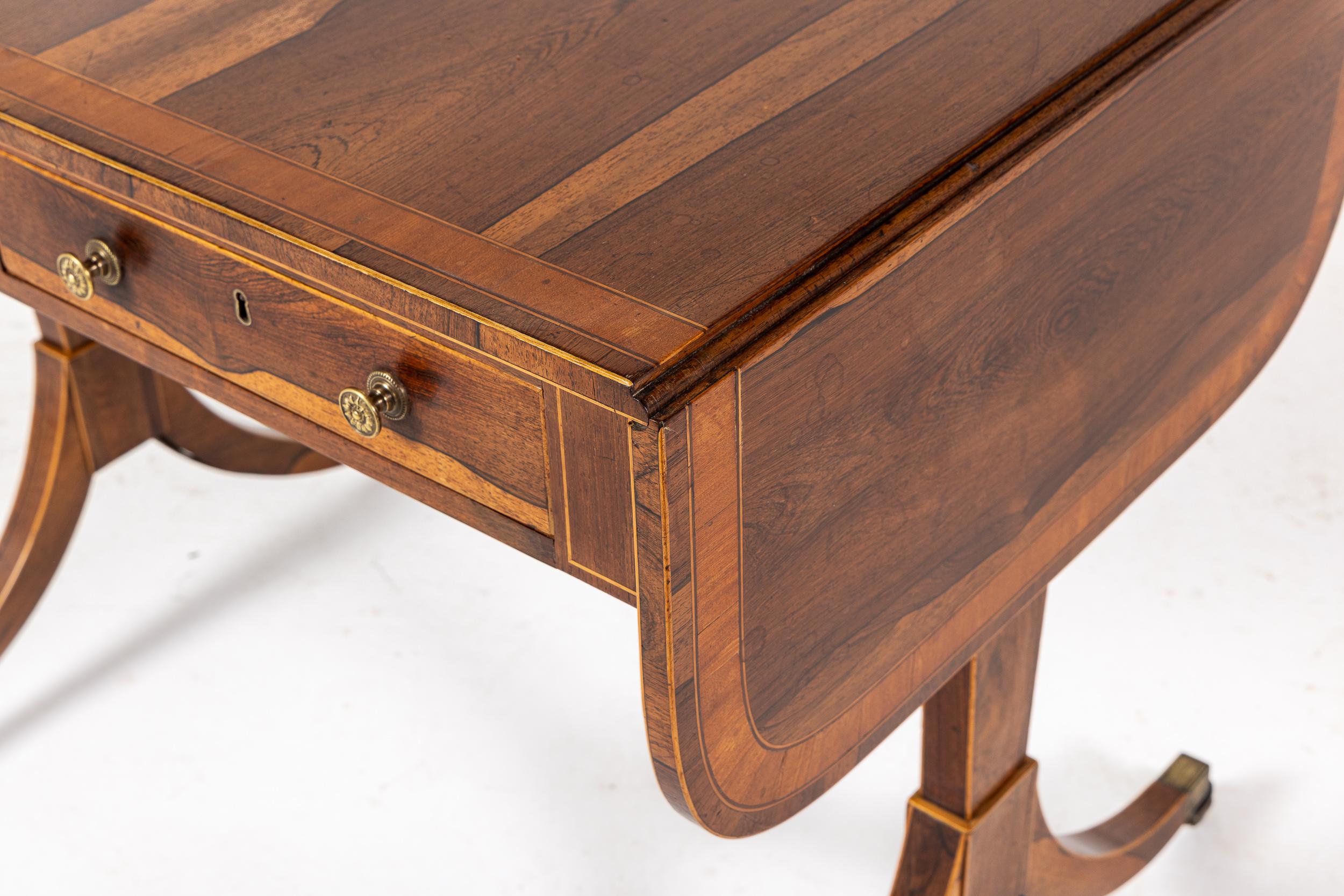 19th Century English Regency Rosewood Sofa Table For Sale 5