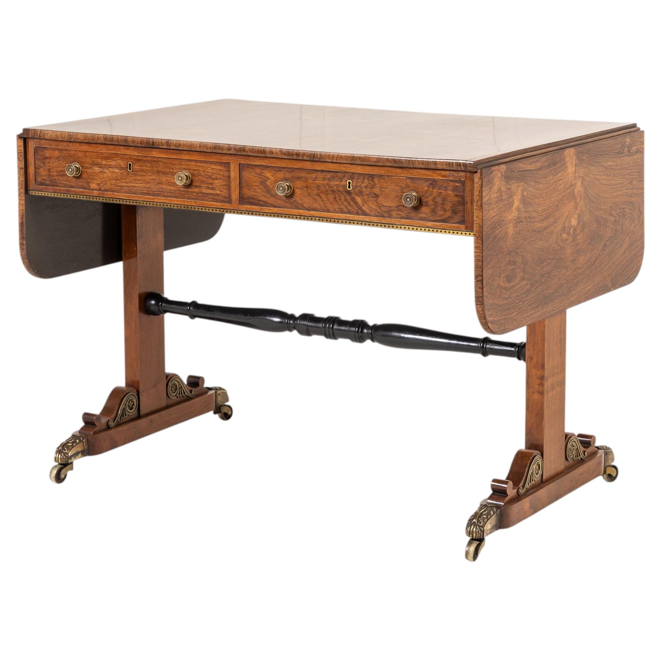 19th Century English Regency Rosewood Sofa Table For Sale