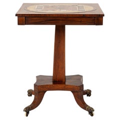 19th Century English Regency Rosewood Specimen Marble Top Table