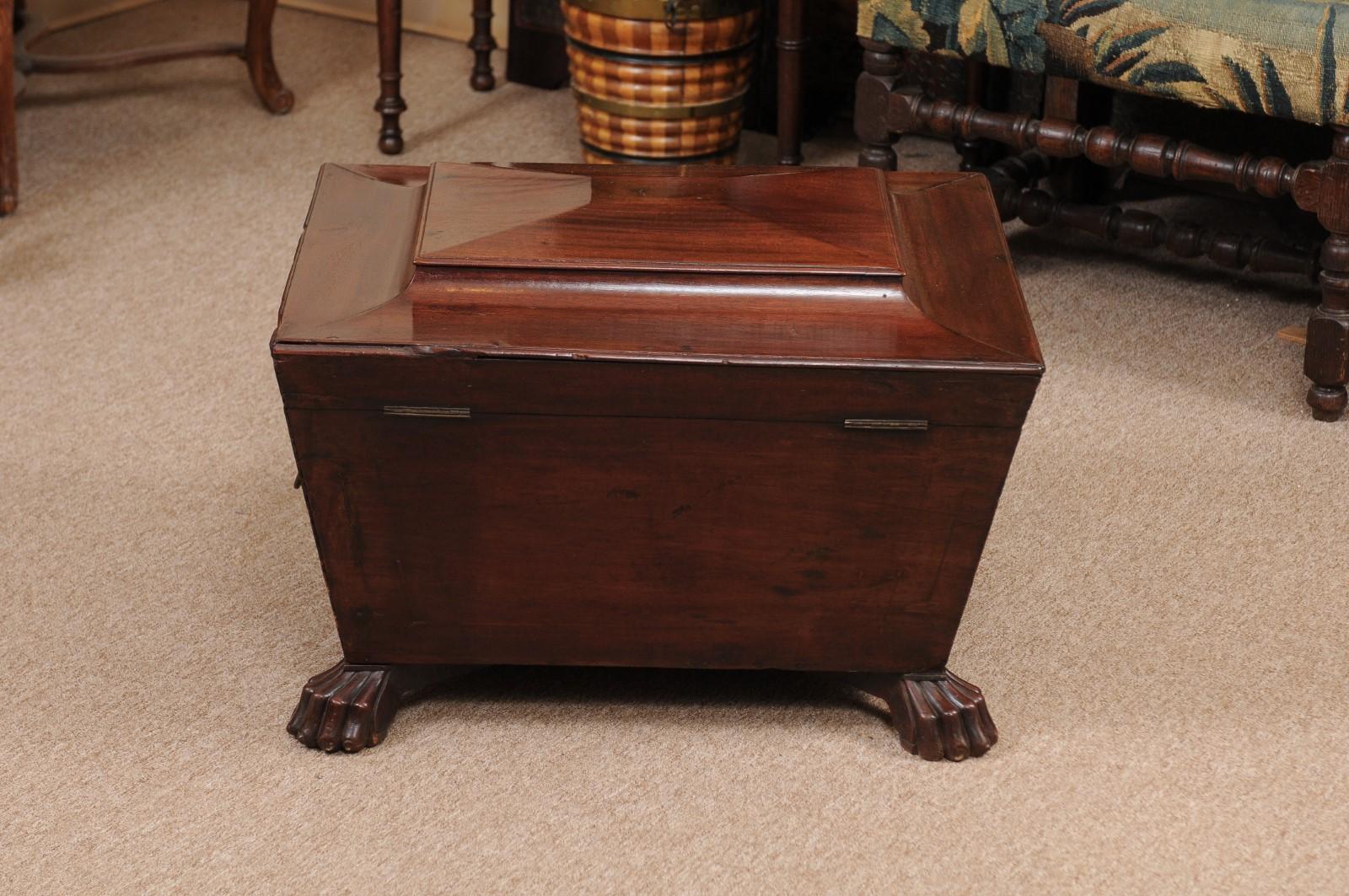 19th Century English Regency Sarcophagus-Form Cellarette in Mahogany For Sale 7