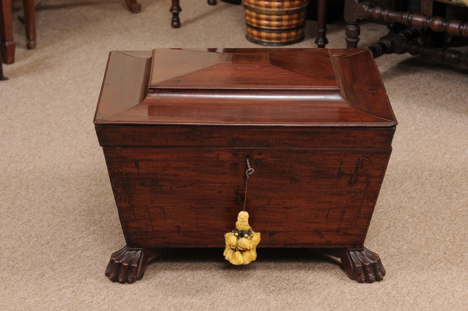 19th Century English Regency Sarcophagus-Form Cellarette in Mahogany For Sale 4