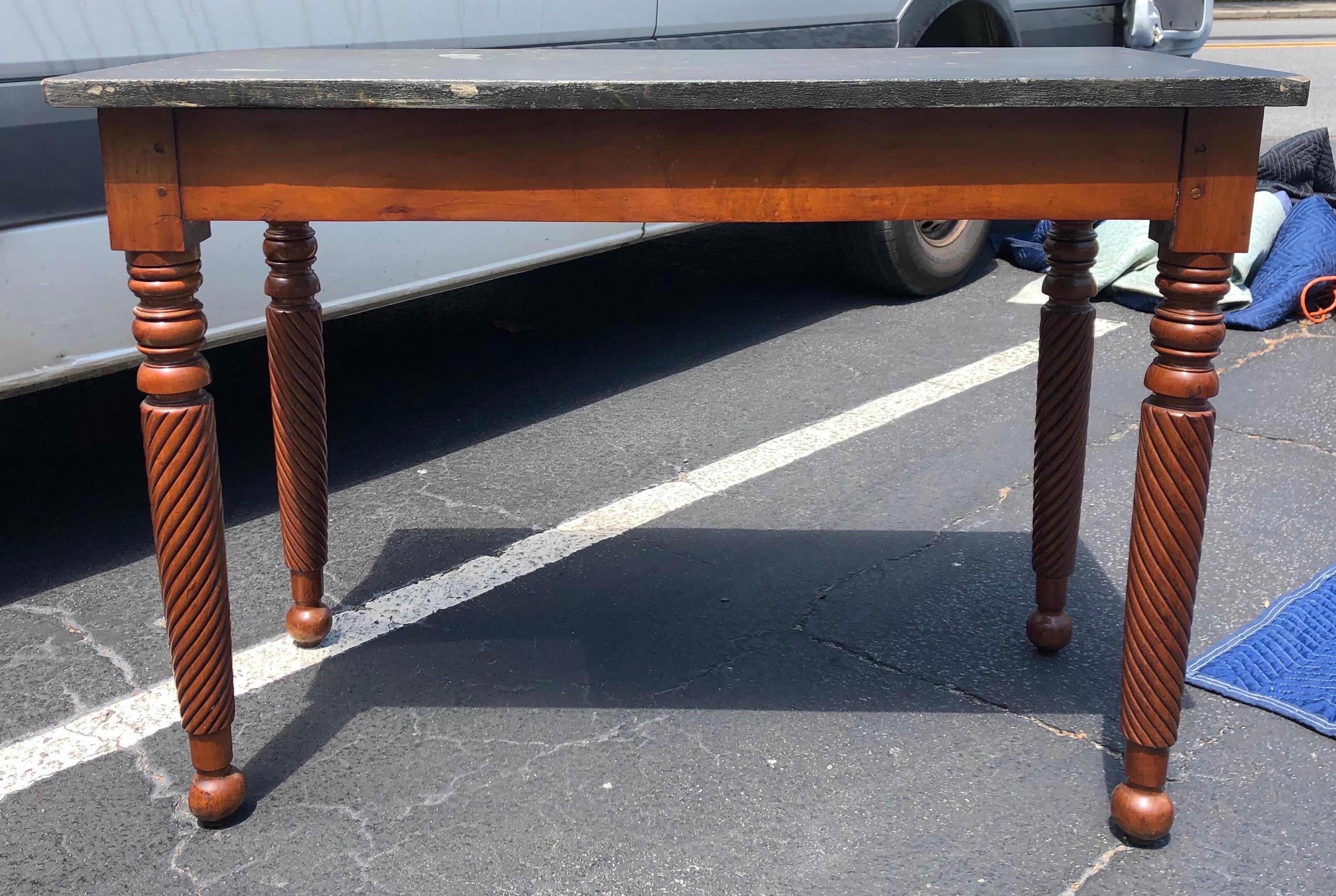 19th Century English Regency Slate Top Mahogany Mixing Table In Good Condition For Sale In Charleston, SC