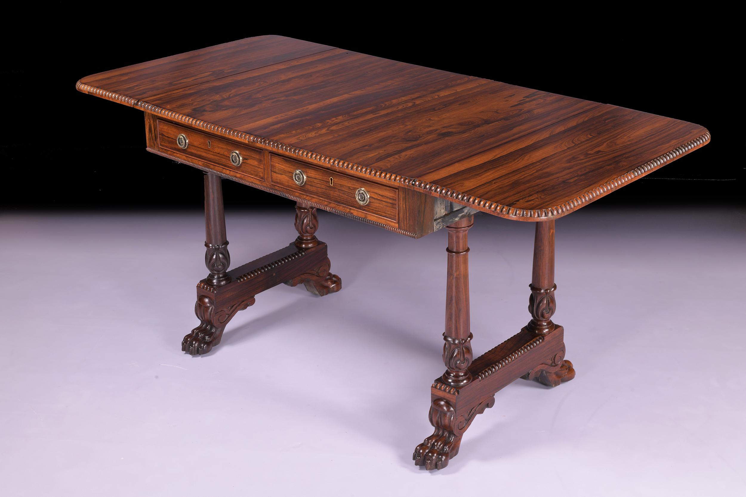 Canapé/table de bibliothèque Regency anglais du 19ème siècle en vente 2