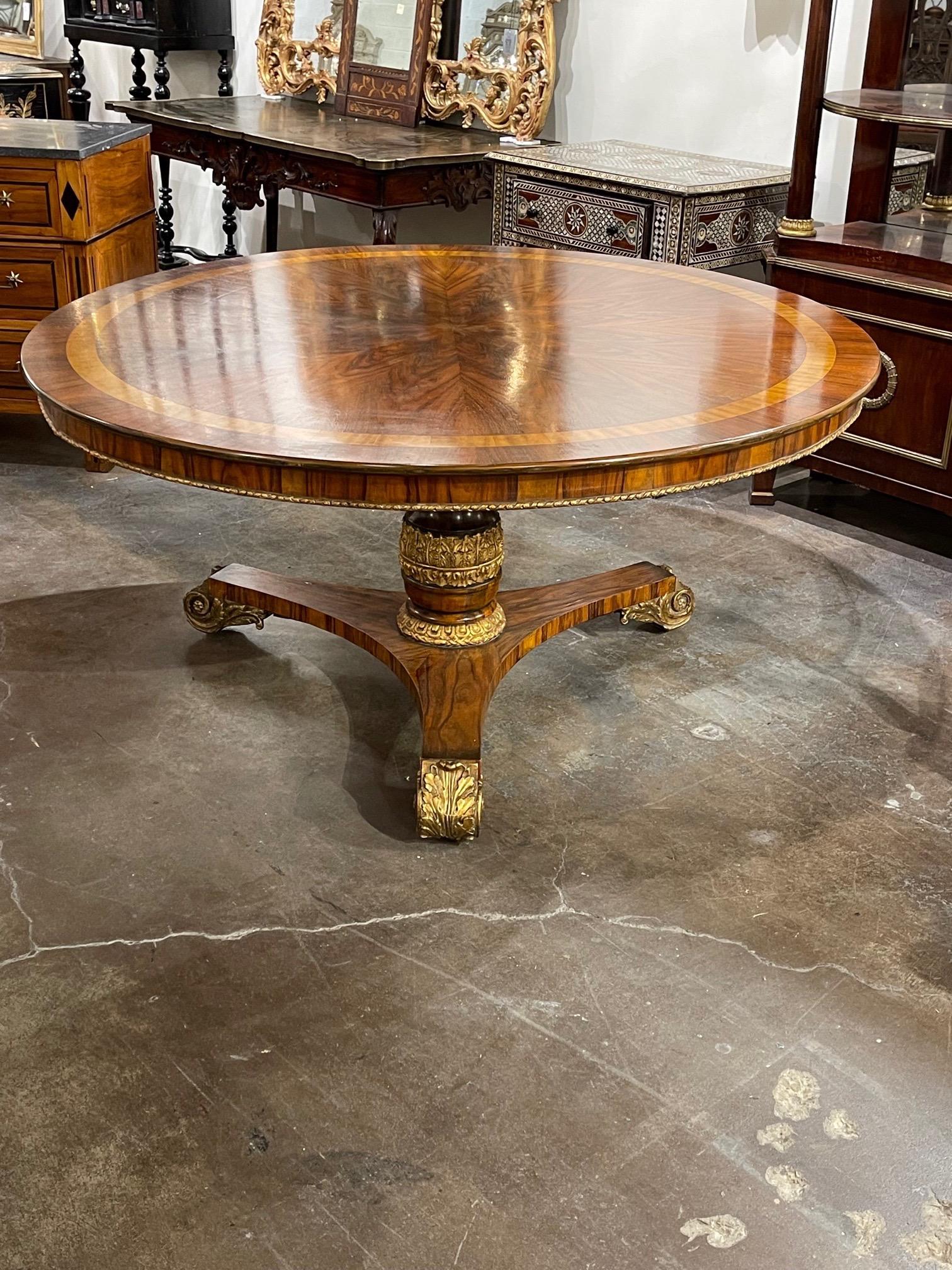 19th Century English Regency Style Black Walnut Table and Gilt Center Table 5