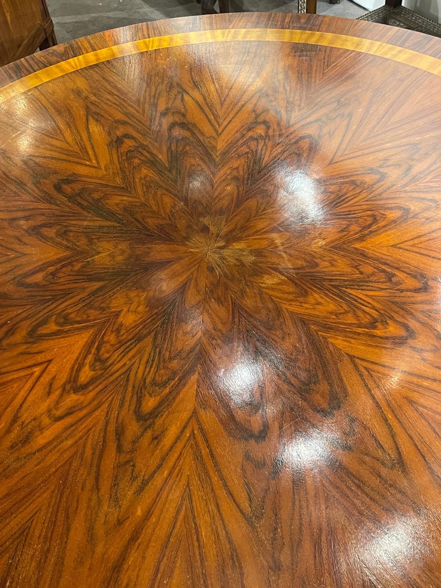 Inlay 19th Century English Regency Style Black Walnut Table and Gilt Center Table