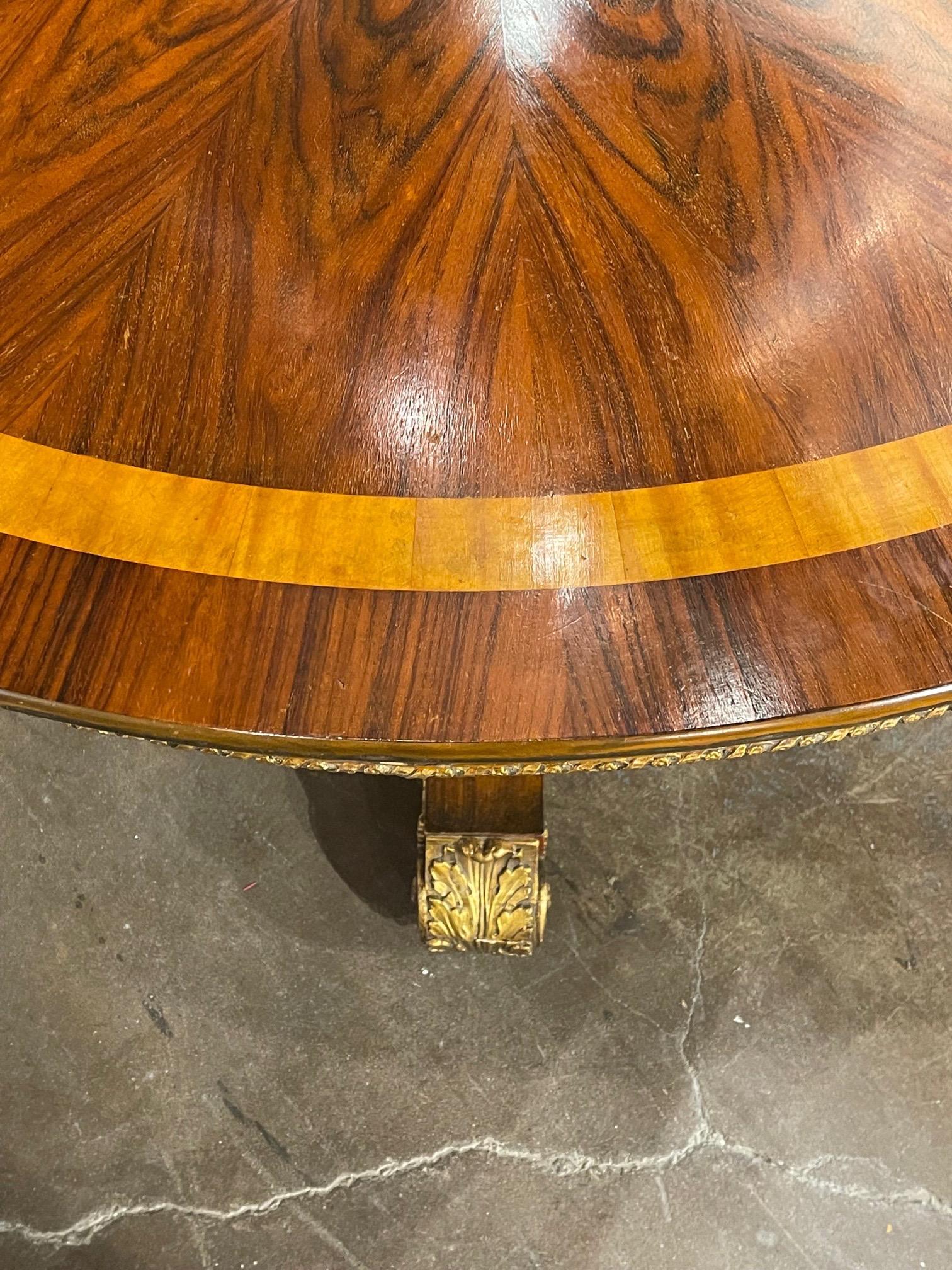 19th Century English Regency Style Black Walnut Table and Gilt Center Table In Good Condition In Dallas, TX