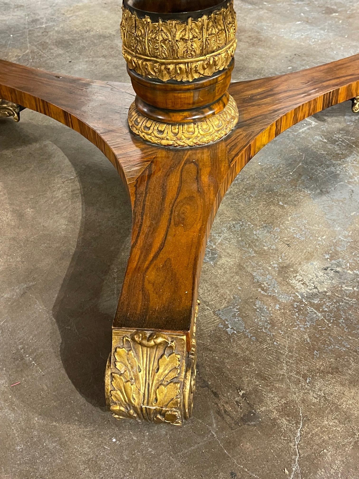 19th Century English Regency Style Black Walnut Table and Gilt Center Table 3