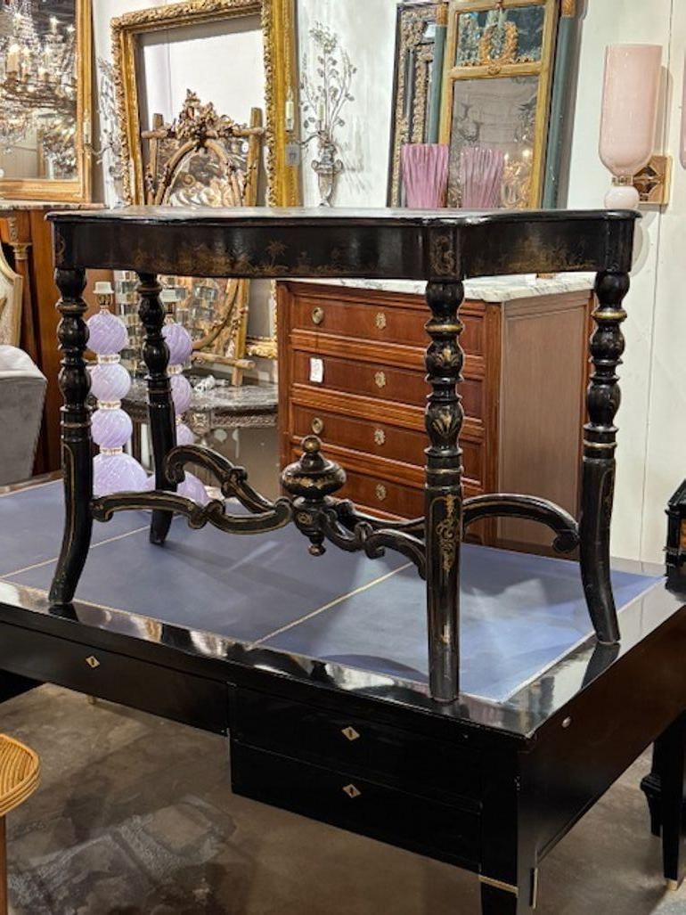 Hand-Painted 19th Century English Regency Style Hand Painted Chinoiserie Consoles For Sale