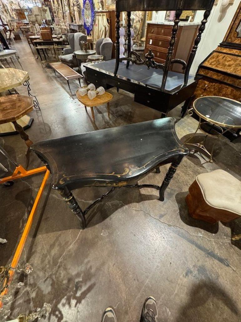 19th Century English Regency Style Hand Painted Chinoiserie Consoles In Good Condition For Sale In Dallas, TX