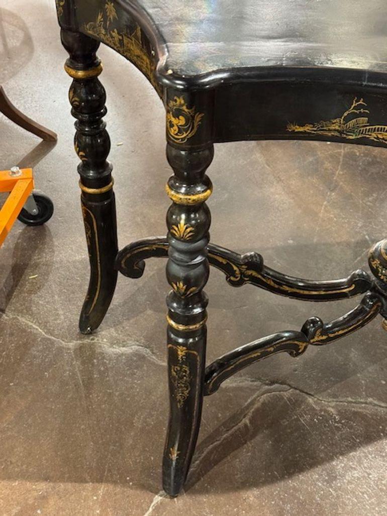 Wood 19th Century English Regency Style Hand Painted Chinoiserie Consoles For Sale
