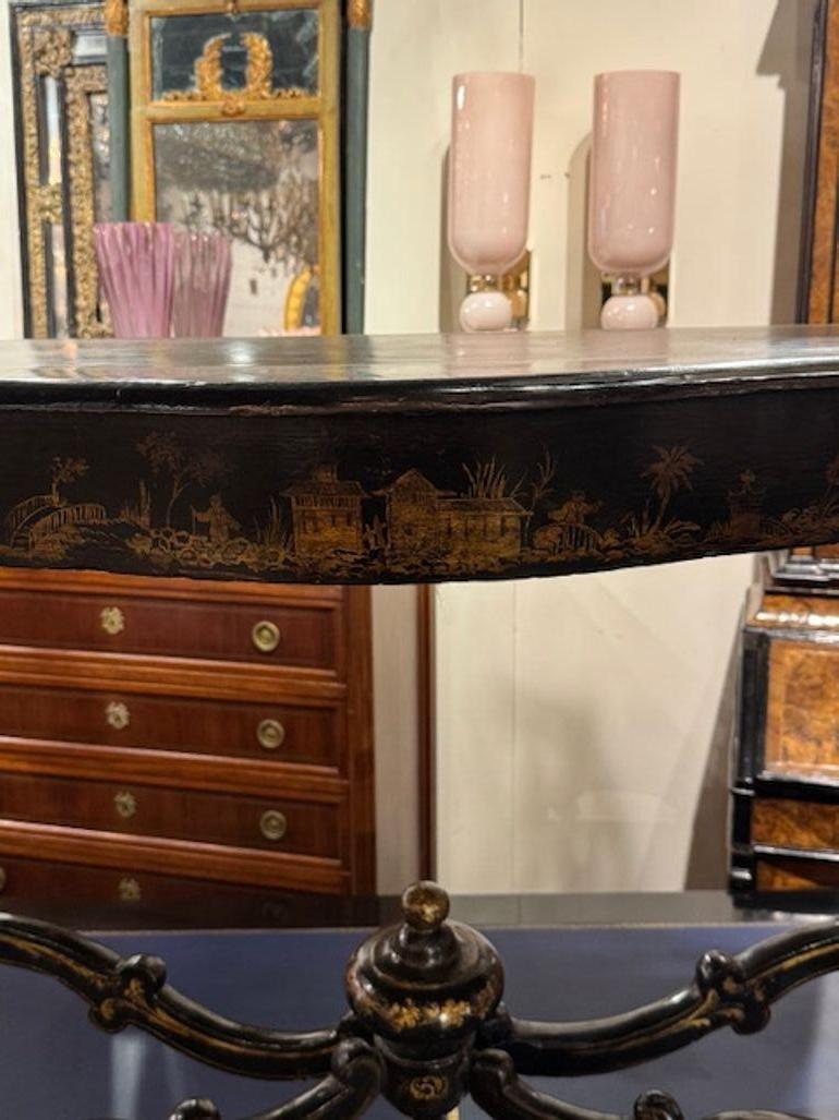 19th Century English Regency Style Hand Painted Chinoiserie Consoles For Sale 3