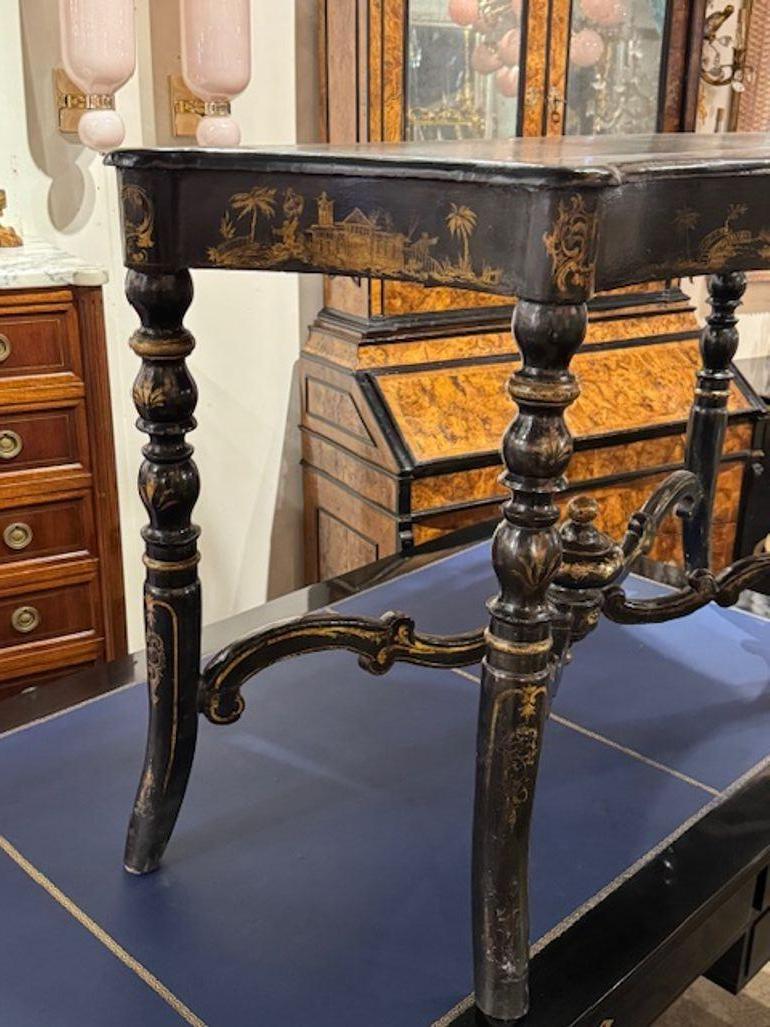 19th Century English Regency Style Hand Painted Chinoiserie Consoles For Sale 4