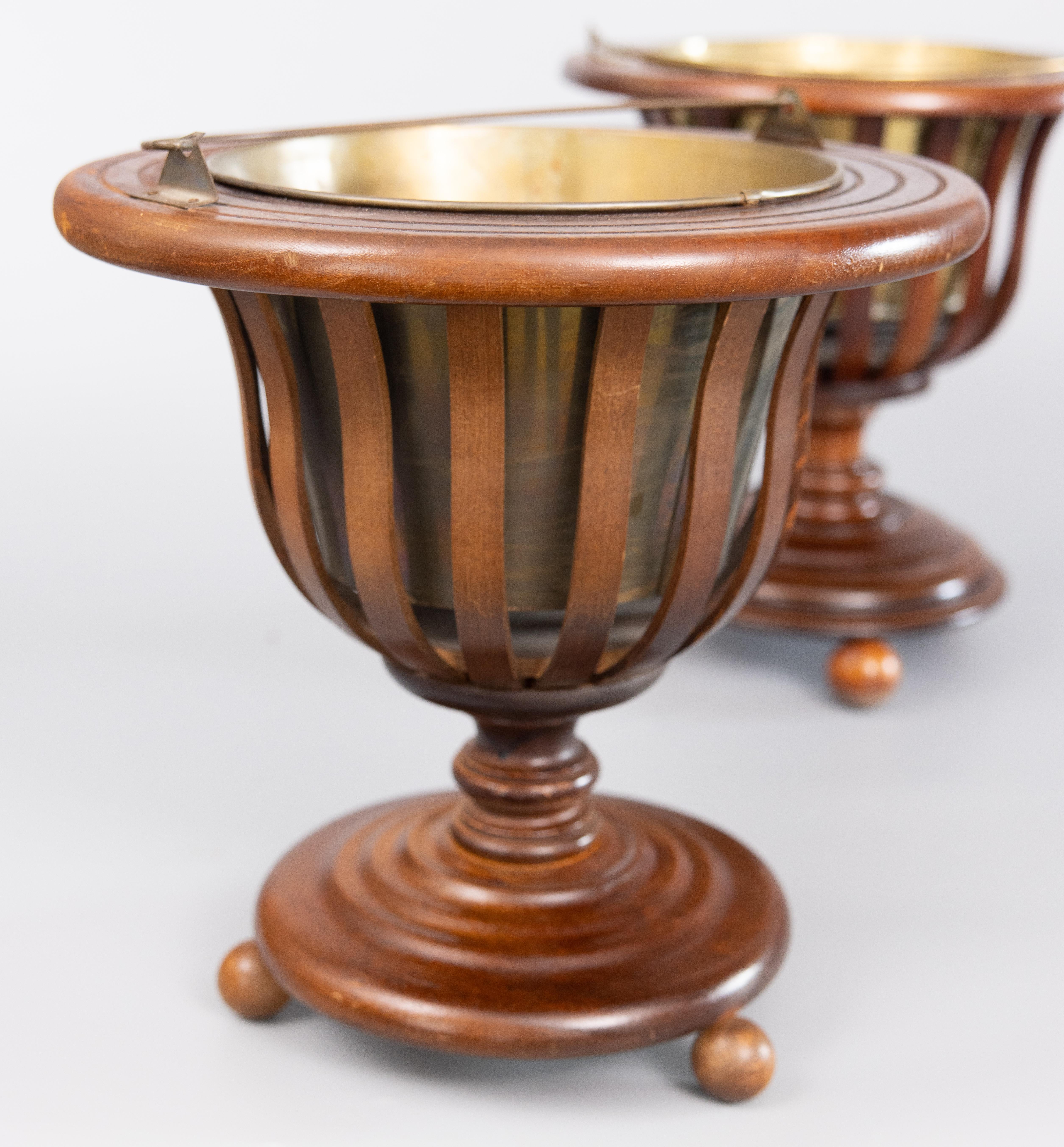 19th Century English Regency Style Mahogany Jardinieres Planters In Good Condition In Pearland, TX